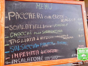 Menu italiano